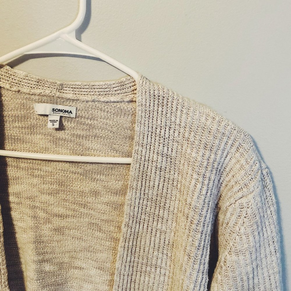 Waffle knit cardigan